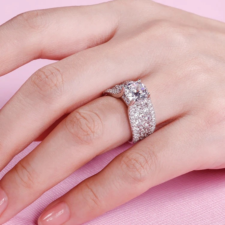 925 Sterling Silver Four-claw ring