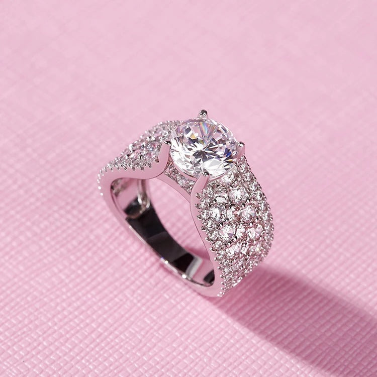 925 Sterling Silver Four-claw ring