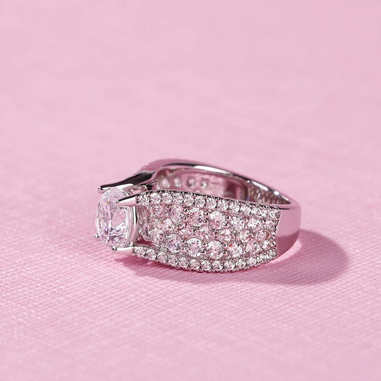 925 Sterling Silver Four-claw ring