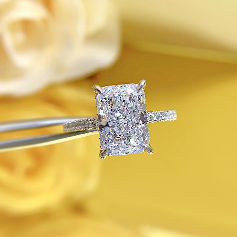 925 Sterling Silver Raydean cut sugar cube rings