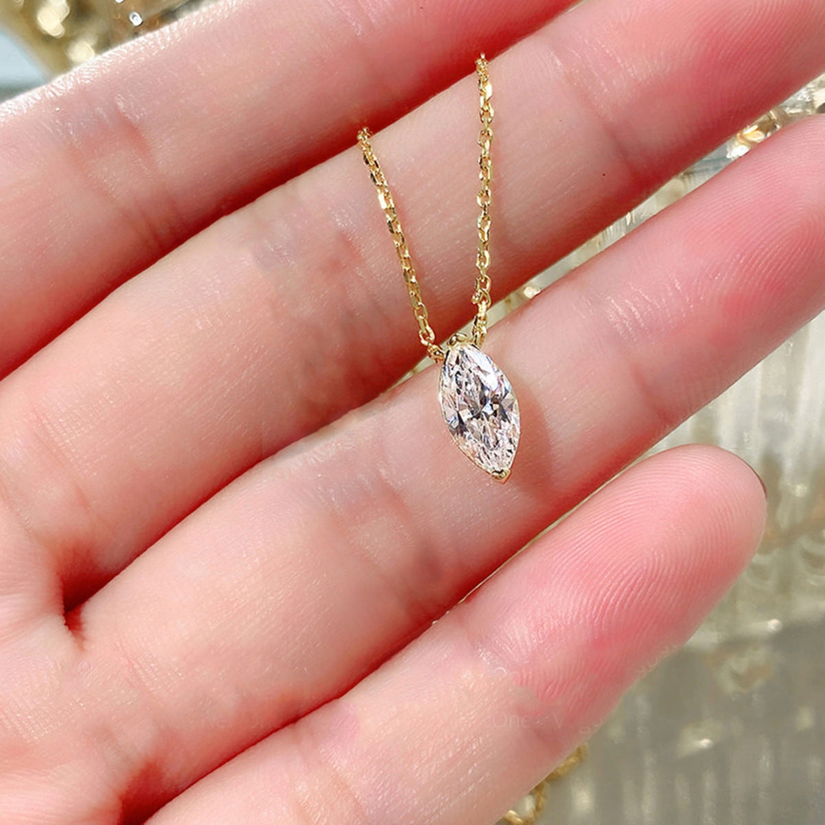 925 Sterling Silver Water drop necklace