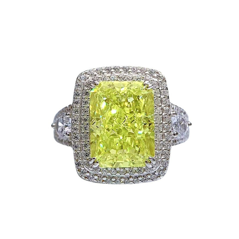 925 Sterling Silver High carbon diamond ring
