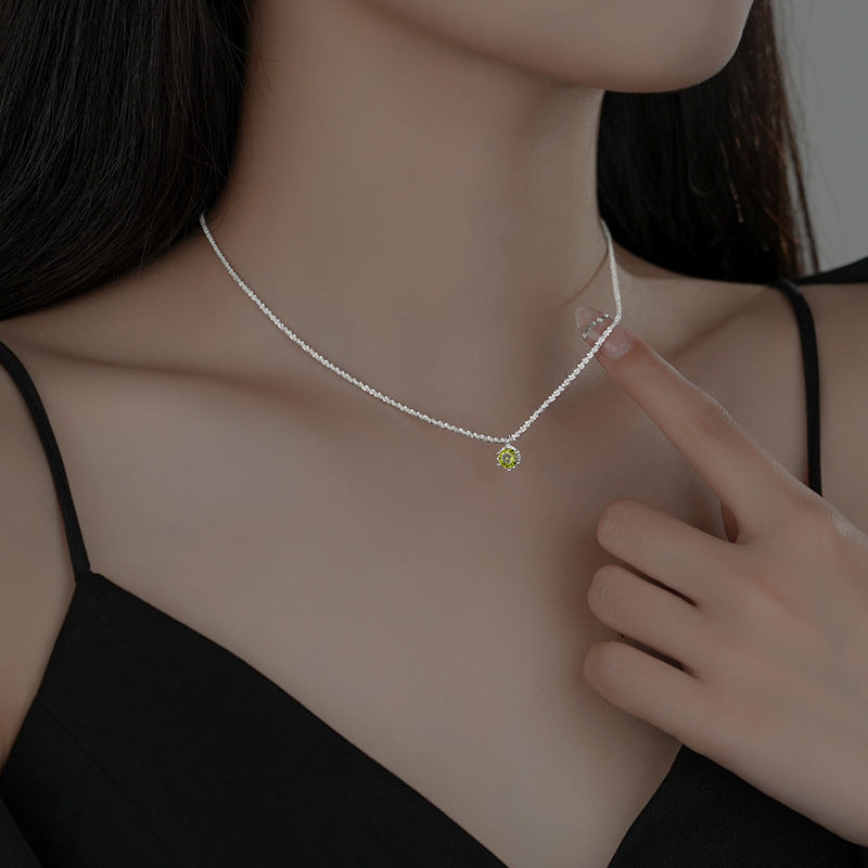 925 Sterling Silver Moissanite zircon necklace