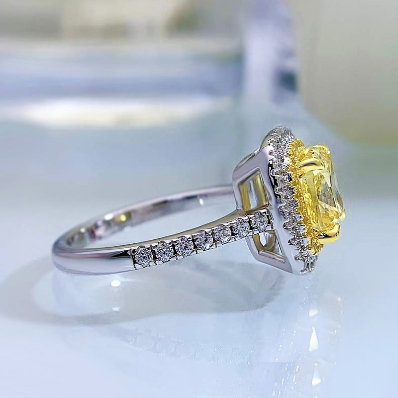 925 Sterling Silver Square ring