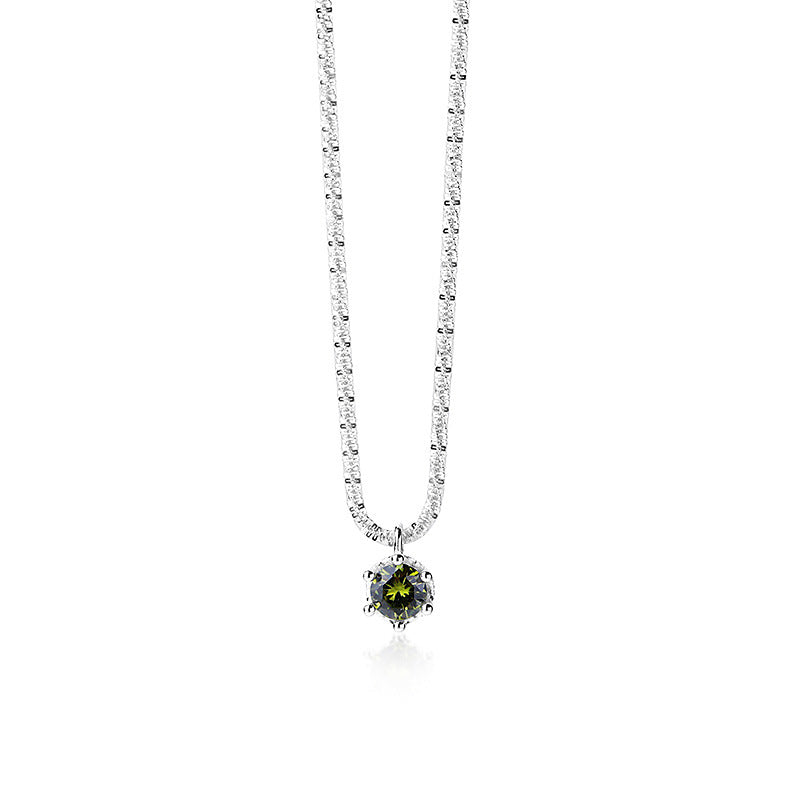 925 Sterling Silver Moissanite zircon necklace
