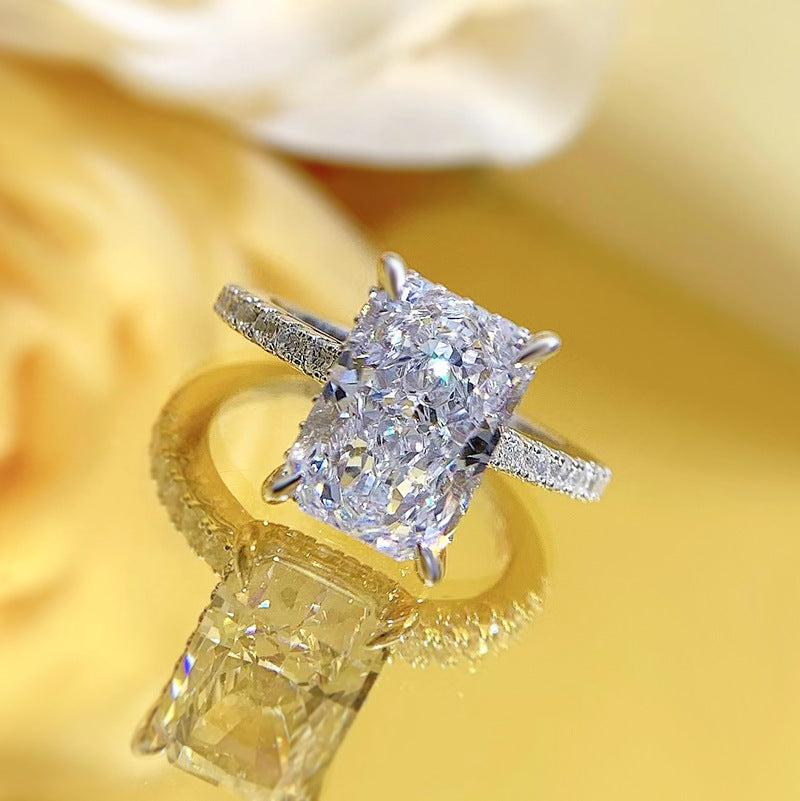 925 Sterling Silver Raydean cut sugar cube rings