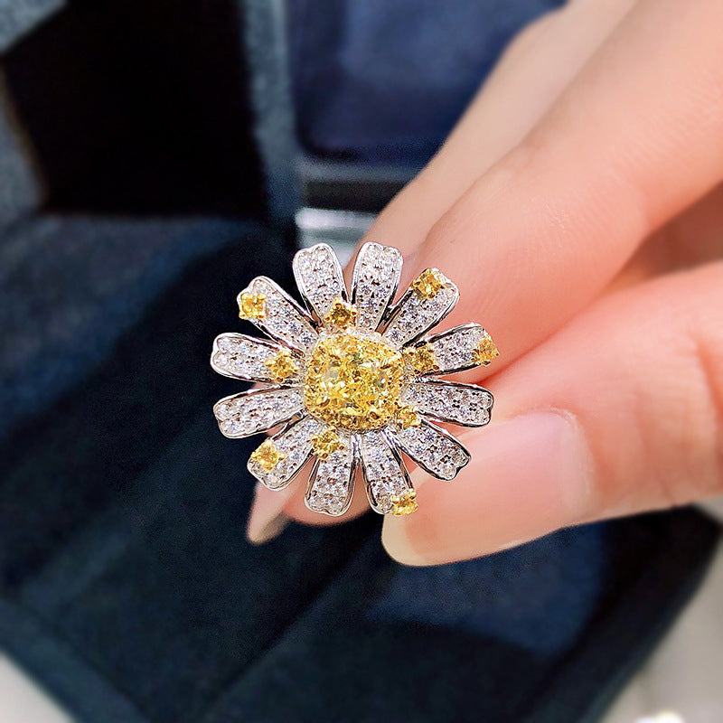 925 Sterling Silver Floral ring