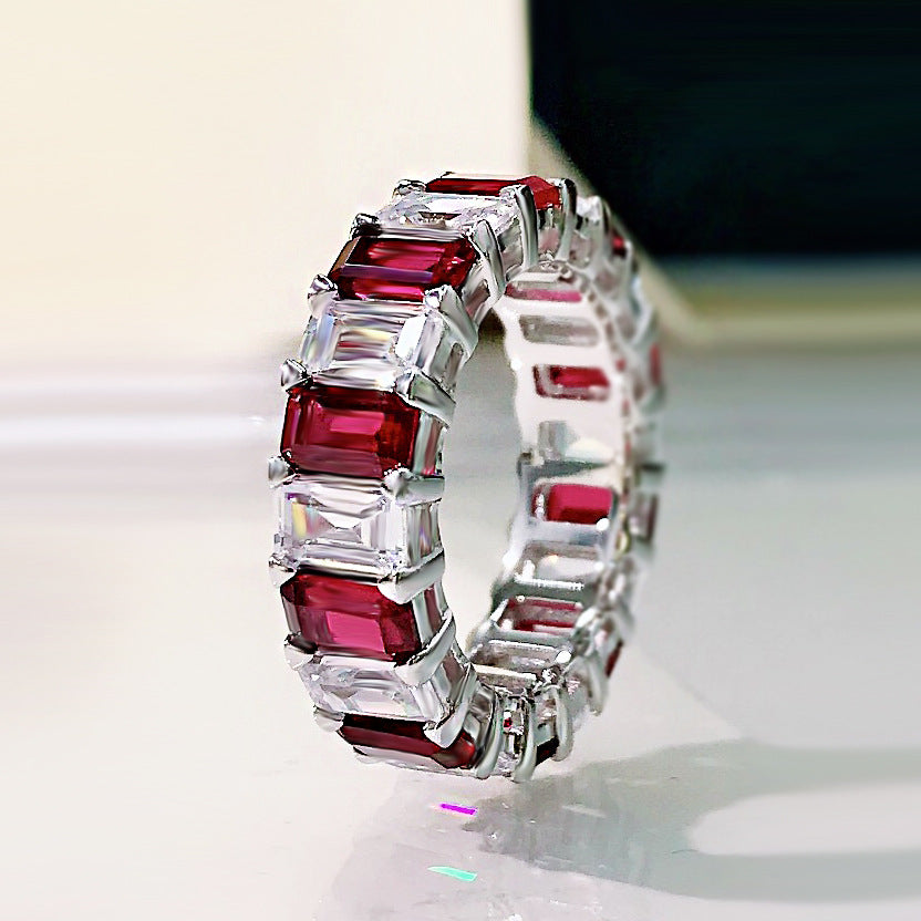 925 Sterling Silver Square round ring