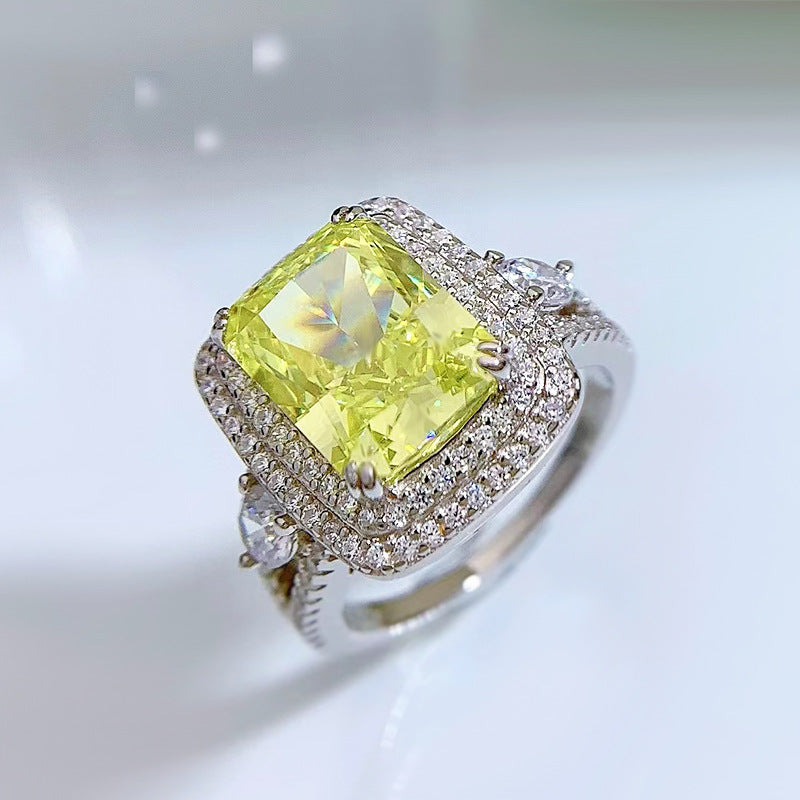 925 Sterling Silver High carbon diamond ring