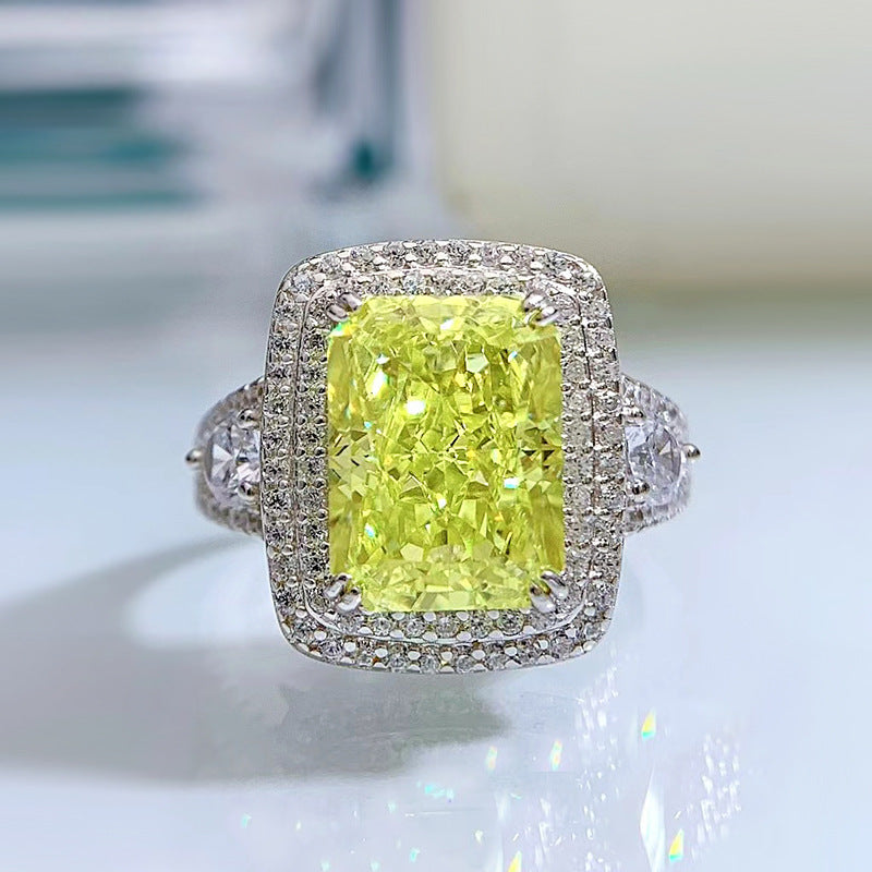 925 Sterling Silver High carbon diamond ring