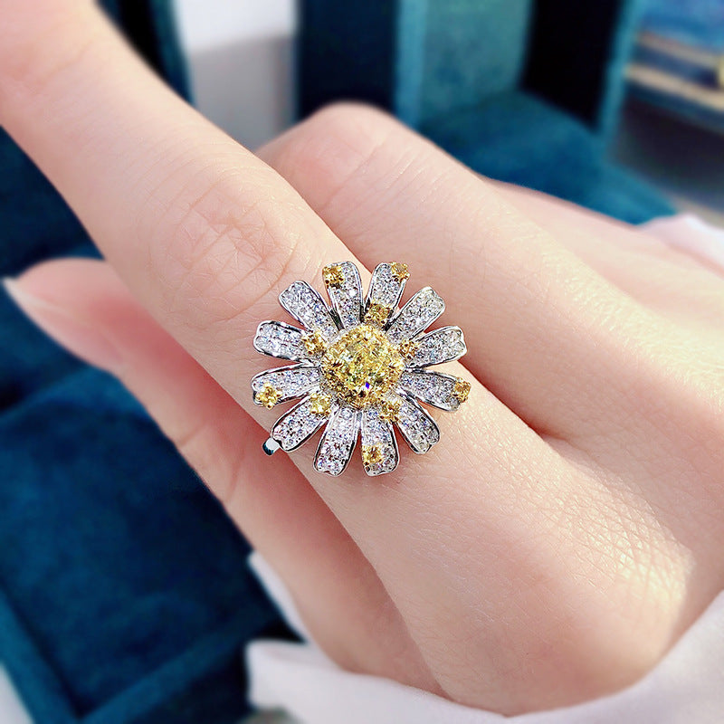 925 Sterling Silver Floral ring