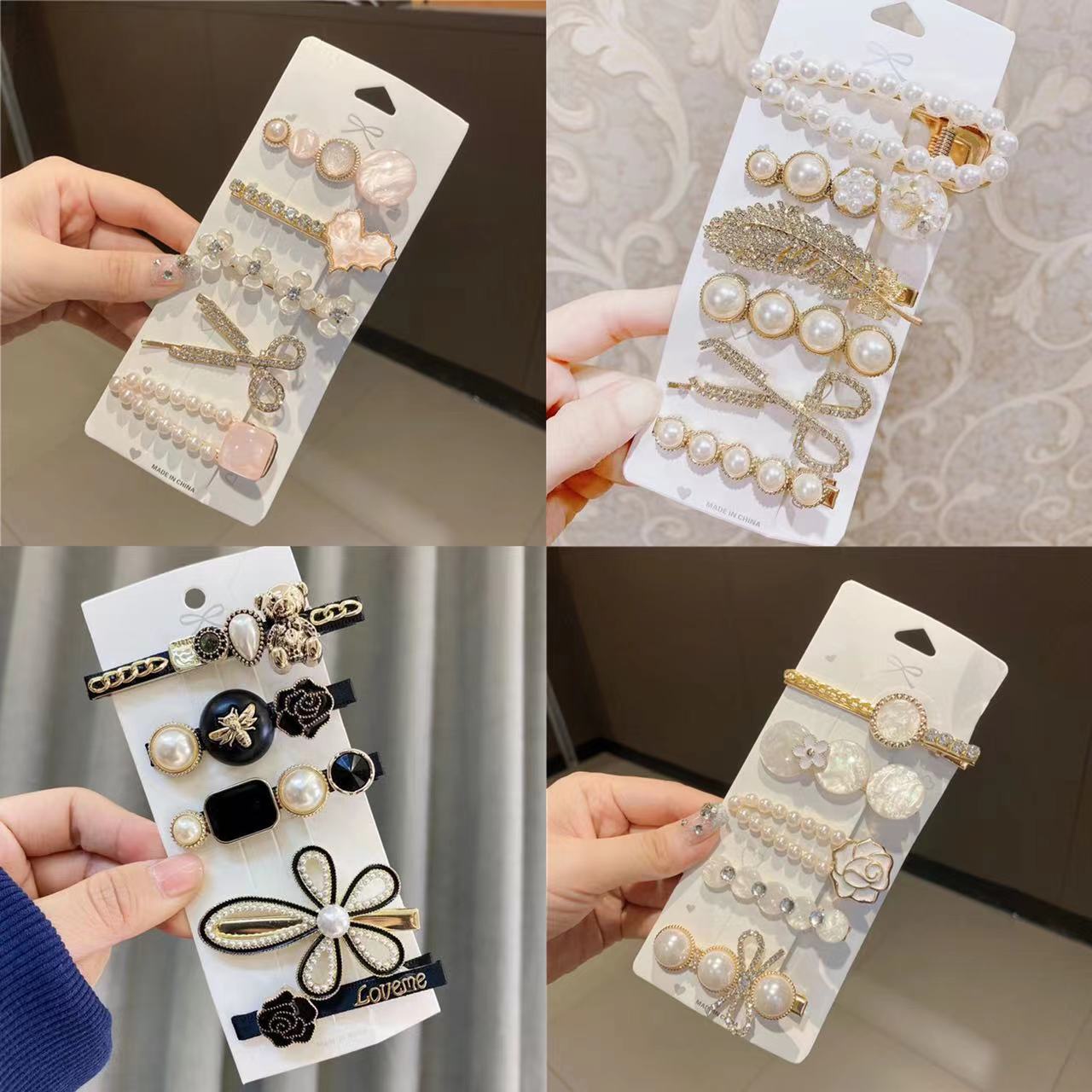 4 set(21pcs) different kinds of metal hair clips