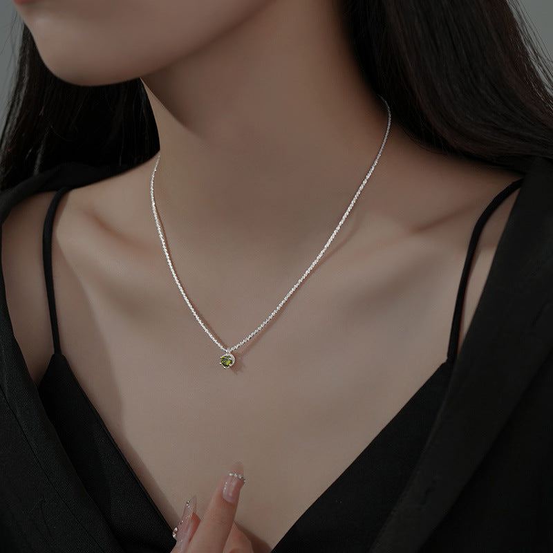 925 Sterling Silver Moissanite zircon necklace