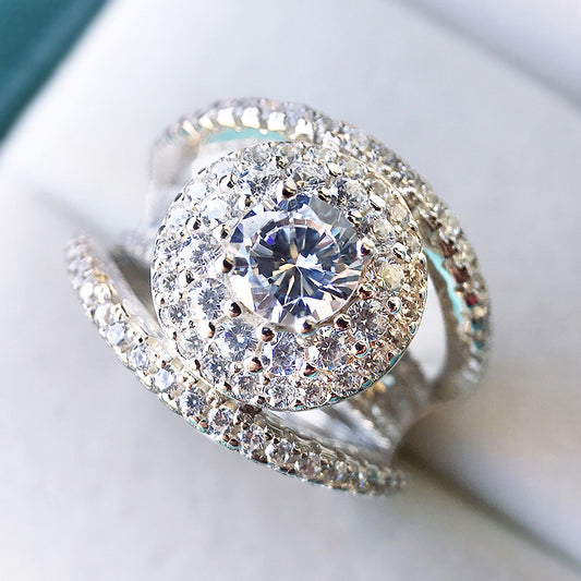 925 Sterling Silver Vintage zircon ring