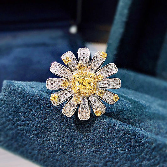 925 Sterling Silver Floral ring