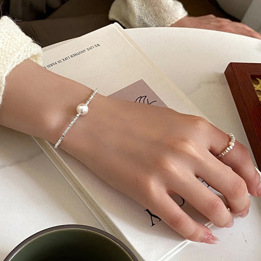 925 Sterling Silver Freshwater pearl bracelet