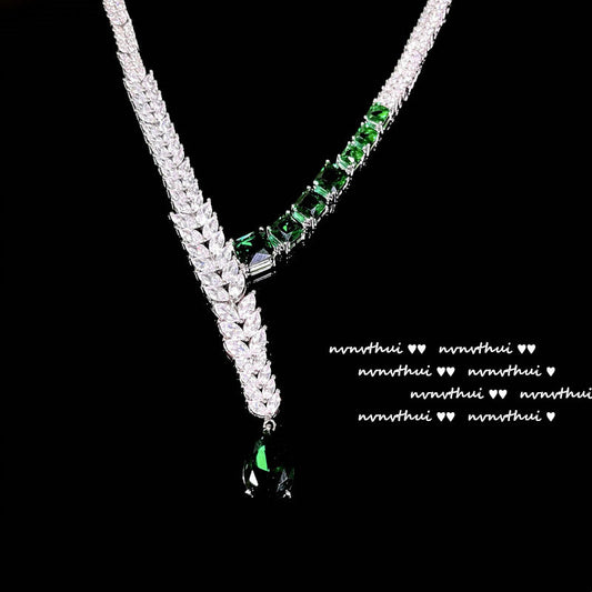 925 Sterling Silver Water drop wheat necklace