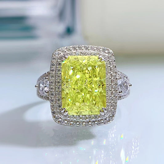 925 Sterling Silver High carbon diamond ring