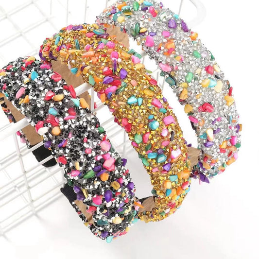 Free shipping Baroque Colorful Rhinestone Candy Headband