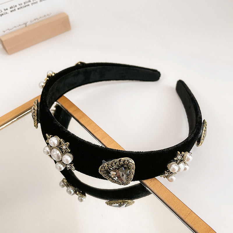 Free shipping Vintage Baroque rhinestone head hoop