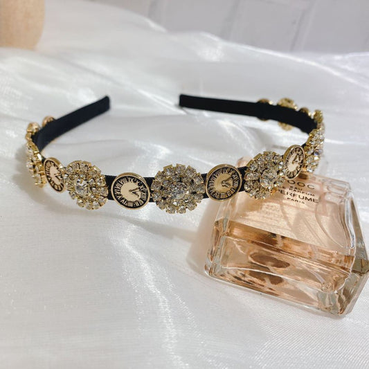 Free shipping Baroque watch rhinestone head hoop