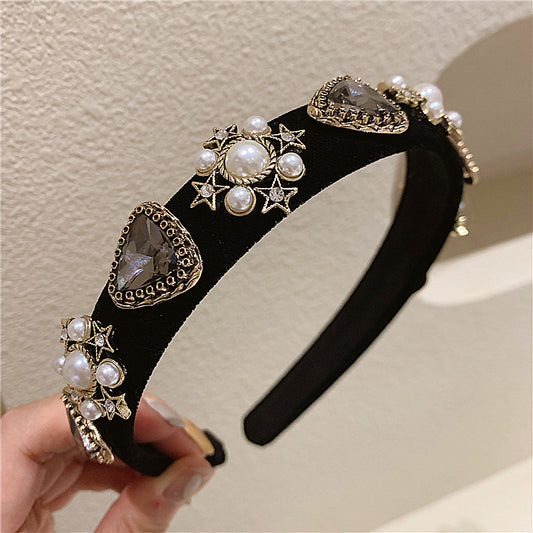 Free shipping Vintage Baroque rhinestone head hoop